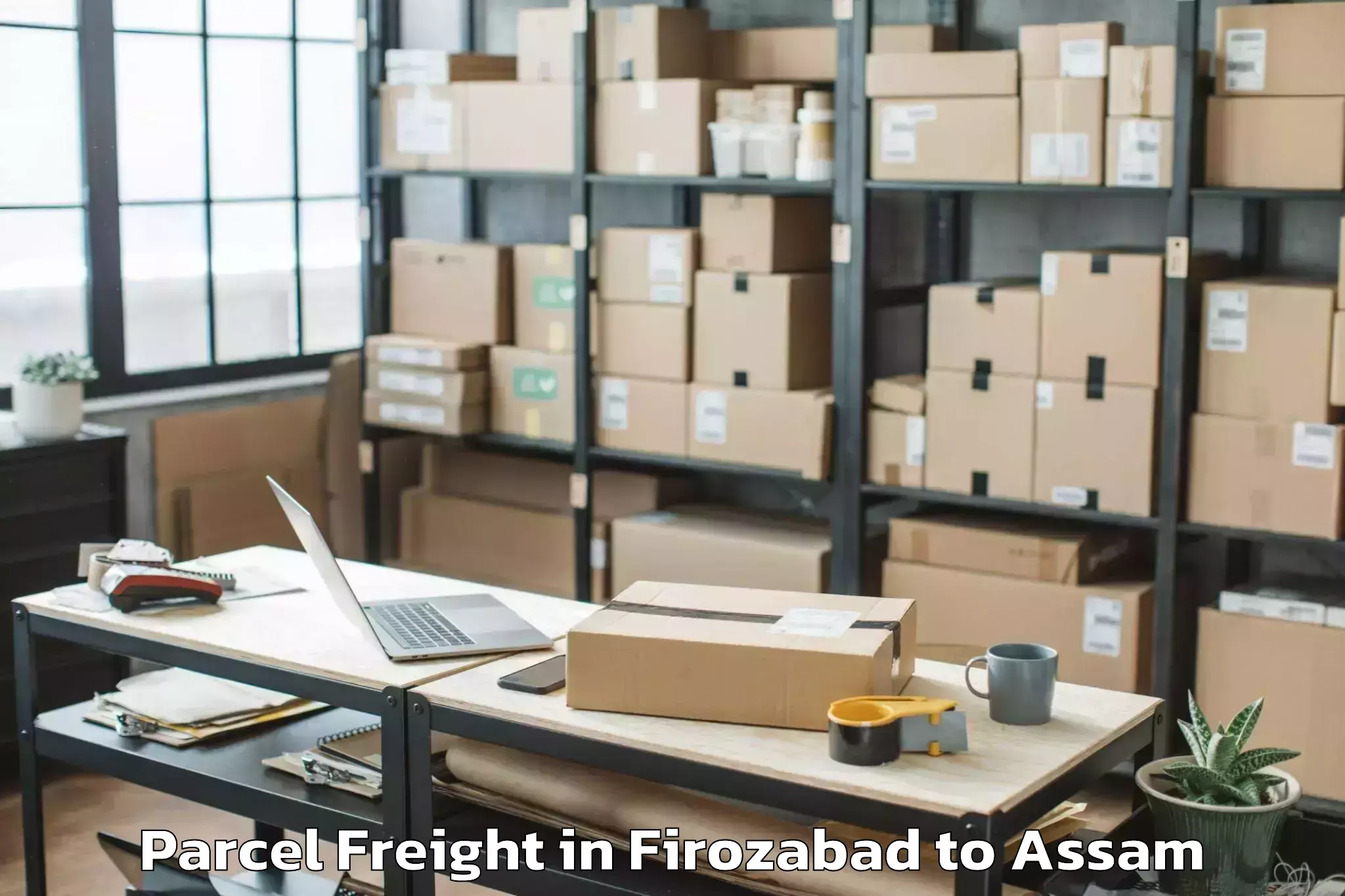 Top Firozabad to Laharighat Parcel Freight Available